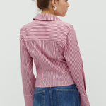Gerri-M_Pink Bordeaux Stripe_Model_2