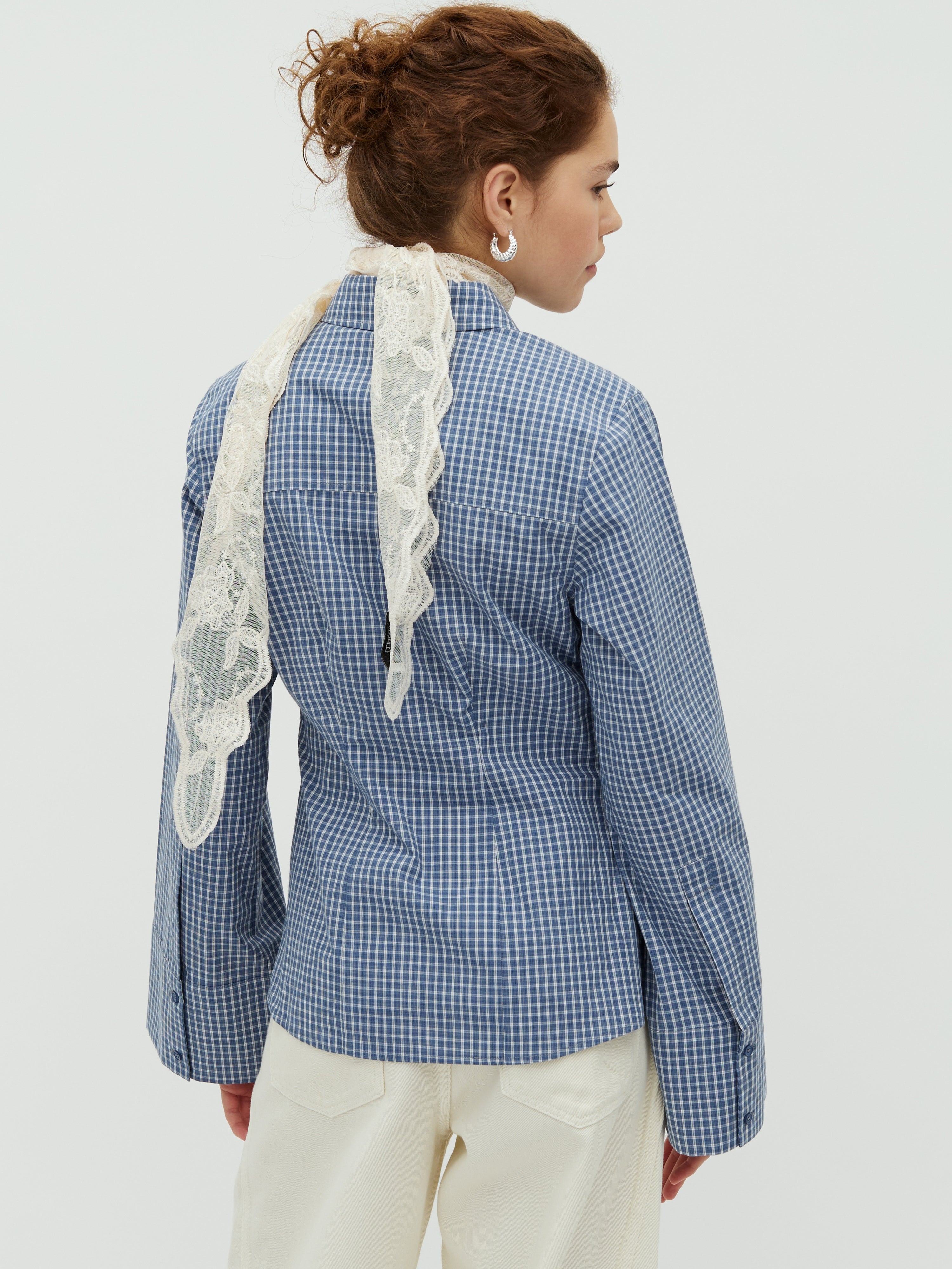 Loutro-M_Navy Blue Check_Model_2